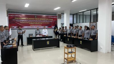 Berkomitmen Berikan Pelayanan Publik Berbasis HAM, Kalapas Palangka Raya Ikuti Pencanangan P2HAM