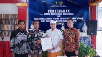 Hari Raya Nyepi Tahun Baru Saka 1946, 8 Warga Binaan Rutan Cipinang Terima Remisi Khusus