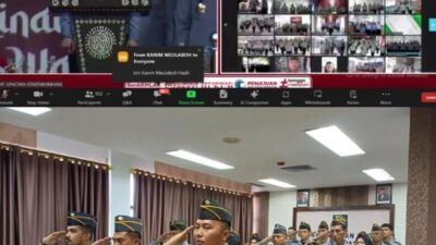 Secara Virtual, Pegawai Rutan Padang Ikuti Apel Pagi Dan Halal Bihalal Bersama Kemenkumham RI