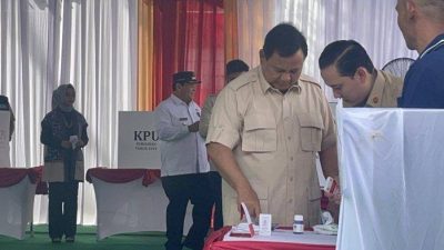 Prabowo Nyoblos Pilkada 2024