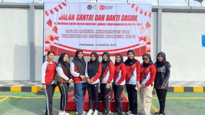 Lapas Perempuan Pontianak Meriahkan HUT RI ke-80 dengan Jalan Santai, Senam Sehat, dan Bakti Sosial