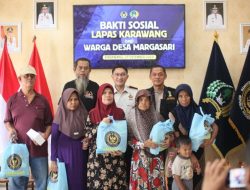 Bakti Sosial Lapas Karawang, Paket Sembako Dibagikan ke Masyarakat Megarsari