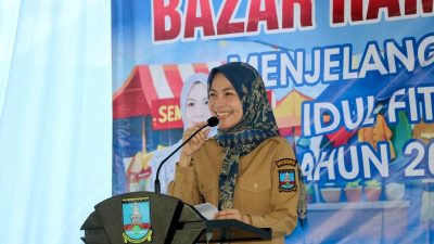 Bazar Ramadhan Pemkab Serang Diserbu Emak-Emak Bojonegara, Sembako Ludes Terjual